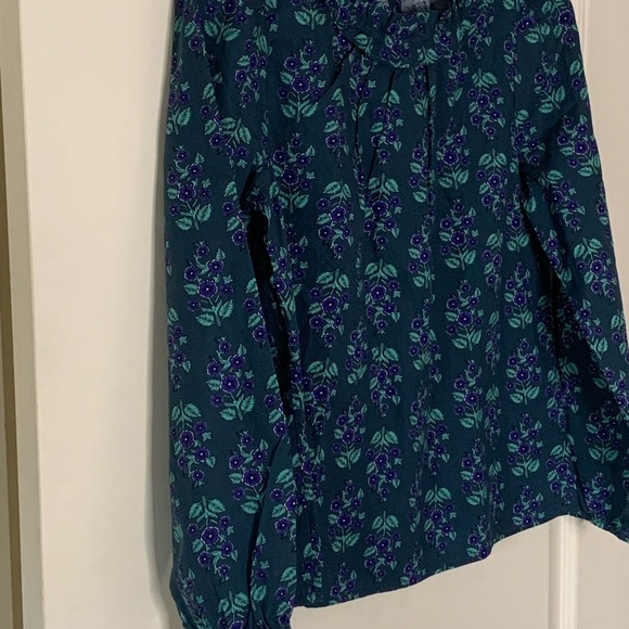 J Crew Floral Long Sleeve Blouse Petite Small - Picture 3 of 5